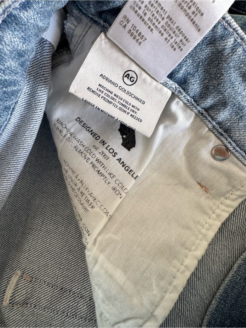 AG Saige Wide Leg Crop Jeans Light Blue High-Rise Size 27 - Picture 7 of 9